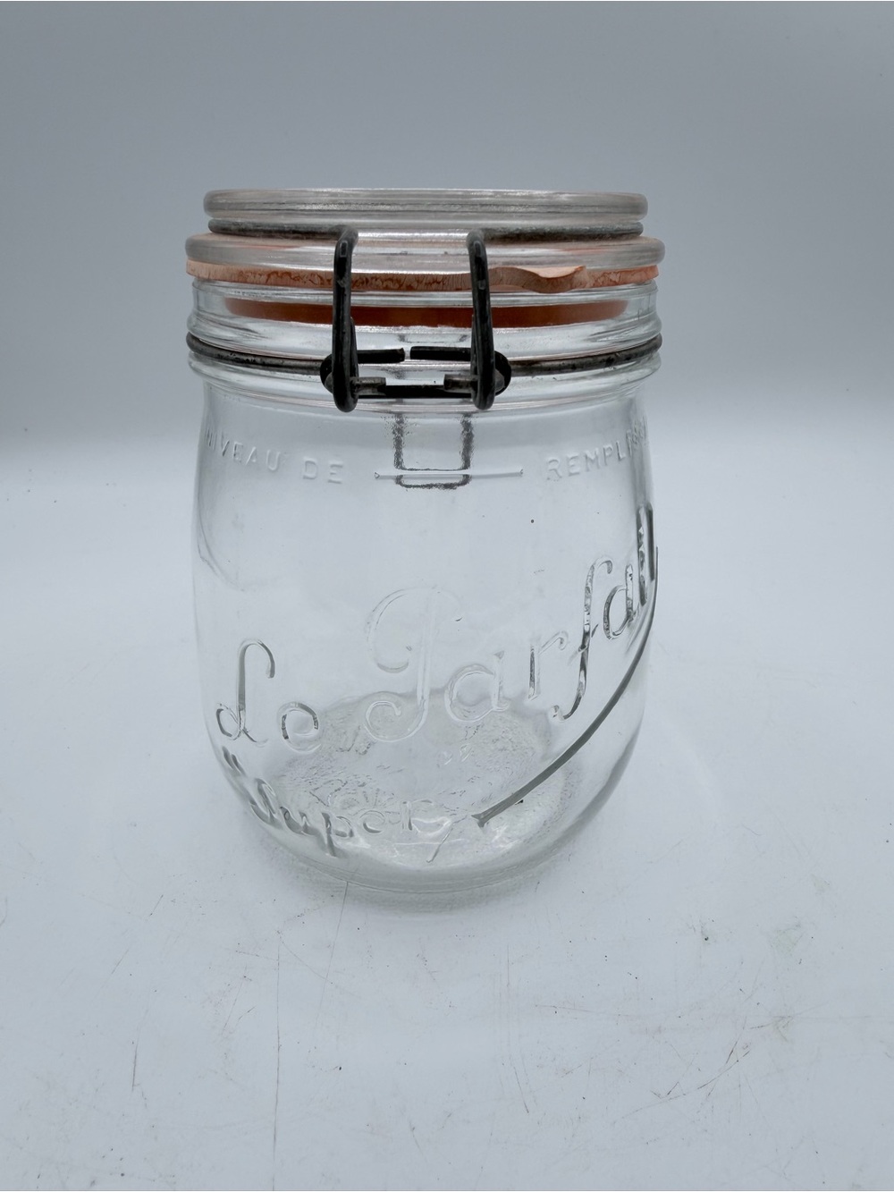 Vintage Le Parfait "Super" 1 Liter Glass Canning Jar w/ Wire Lid & Gasket France